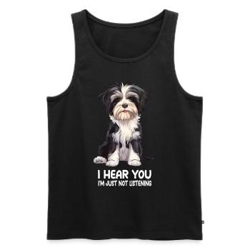 Havanese - Men's Premium Organic Tank Top - black - Front - AI Model Male 178 light (178cm)