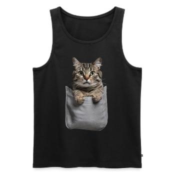 Korat-Katze in der Tasche Geschenk - Männer Premium Bio Tank Top - Schwarz - Vorne - Michal (187cm)