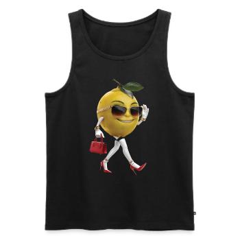 Frauen Zitrone - Männer Premium Bio Tank Top - Schwarz - Vorne - Michal (187cm)