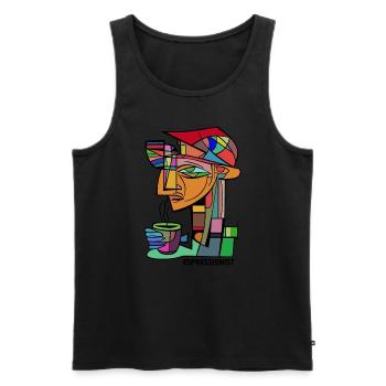 Espressionist - Espresso - Coffee Drink - Men's Premium Organic Tank Top - black - Front - Michal (187cm)