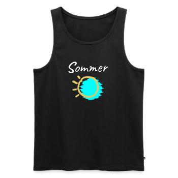 sommer-feeling - Männer Premium Bio Tank Top - Schwarz - Vorne - Michal (187cm)