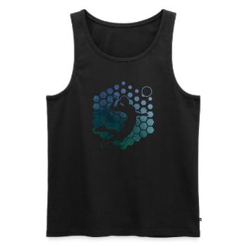 Volleyball féminin Volleyball Volley Hommes - Débardeur bio Premium Homme - noir - Devant - AI Model Male 178 light (178cm)