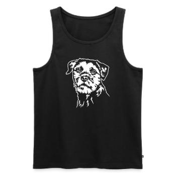 BORDER TERRIER Hundeportrait Hund Hunde Wilsigns - Männer Premium Bio Tank Top - Schwarz - Vorne - Michal (187cm)