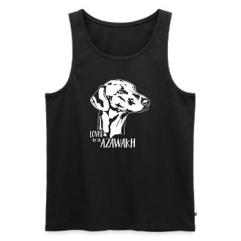 Loved by an Azawakh Hundespruch Windhund Wilsigns - Männer Premium Bio Tank Top - Schwarz - Vorne - Michal (187cm)