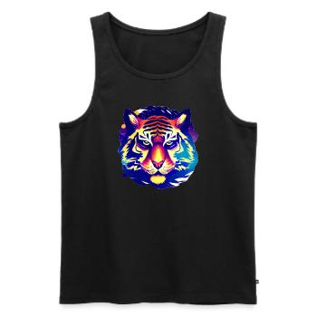 Tiger Großkatze Katzenliebhaber Geschenkidee - Männer Premium Bio Tank Top - Schwarz - Vorne - Michal (187cm)