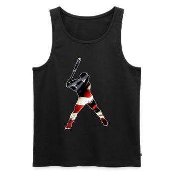 American Flag Baseball Distressed - Men's Premium Organic Tank Top - black - Front - Michal (187cm)