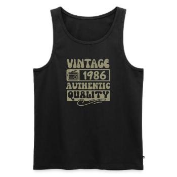 Authentic 1986 Vintage 1986 - Vintage 1986 Retro - Men's Premium Organic Tank Top - black - Front - AI Model Male 178 light (178cm)
