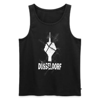 Dusseldorf Allemagne TV Tower Grunge Splash - Débardeur bio Premium Homme - noir - Devant - Michal (187cm)