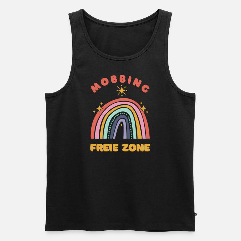 Mobbing-freie Zone - Männer Premium Bio Tank Top - Schwarz