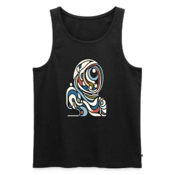Farbenfroher Astro Style - Männer Premium Bio Tank Top - Schwarz - Vorne - Michal (187cm)
