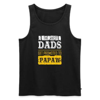 The Best Dads Get Promoted To Papaw - Men's Premium Organic Tank Top - black - Front - Michal (187cm)