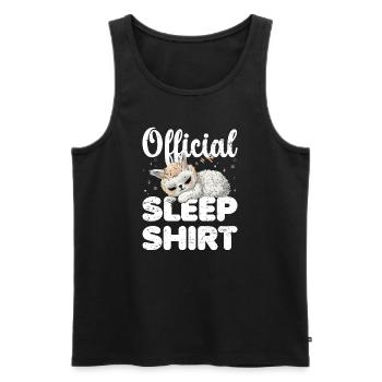 Alpaca Llama Official Sleep Shirt Lazy Relax - Men's Premium Organic Tank Top - black - Front - Michal (187cm)