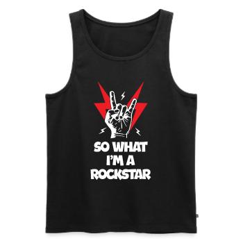 Alors ce que je suis Rockstars - Débardeur bio Premium Homme - noir - Devant - AI Model Male 178 light (178cm)