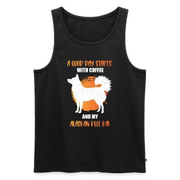 Alaskan Klee Kai - Männer Premium Bio Tank Top - Schwarz - Vorne - AI Model Male 178 light (178cm)