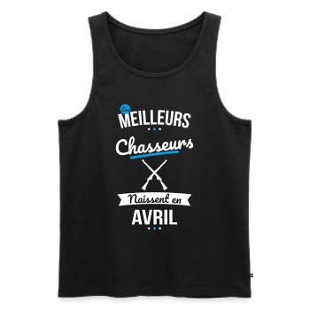 Les meilleurs chasseurs naissent en Avril - Débardeur bio Premium Homme - noir - Devant - Michal (187cm)