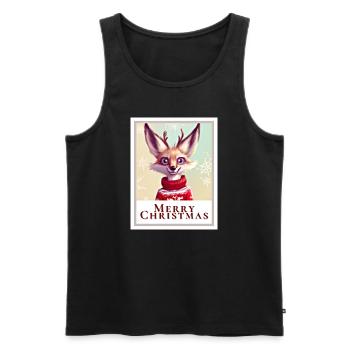Portrait of a cute Fennec fox in a sweater - Men's Premium Organic Tank Top - black - Front - AI Model Male 178 light (178cm)