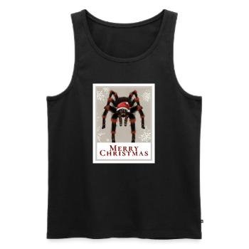 Portrait of a tarantula wearing a Santa hat. - Men's Premium Organic Tank Top - black - Front - Michal (187cm)