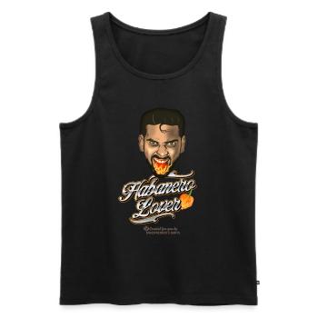 Chili Fan T-Shirt Habanero Lover - Männer Premium Bio Tank Top - Schwarz - Vorne - AI Model Male 178 light (178cm)