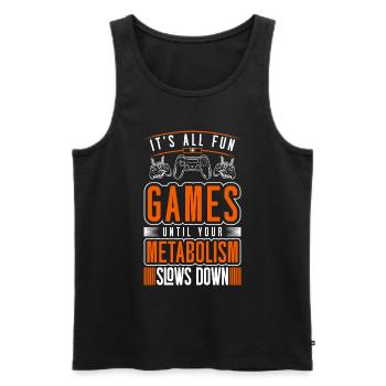 Gamer PC Computer Game Games - Men's Premium Organic Tank Top - black - Front - Michal (187cm)