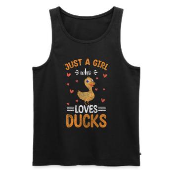 Ducklings Bathing Duck Swimming - Men's Premium Organic Tank Top - black - Front - AI Model Male 178 light (178cm)