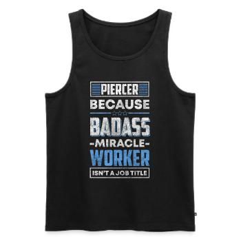 Piercer Kunst Schmuck Schmerz - Männer Premium Bio Tank Top - Schwarz - Vorne - AI Model Male 178 light (178cm)