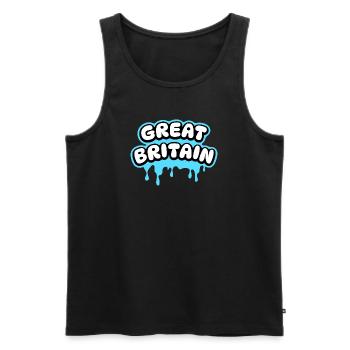 Great Britain - Men's Premium Organic Tank Top - black - Front - AI Model Male 178 light (178cm)