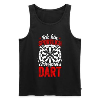 Dart Lustig Herren Männer Darter Darts Dartspieler - Männer Premium Bio Tank Top - Schwarz - Vorne - Michal (187cm)