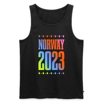 Norway 2023 - Männer Premium Bio Tank Top - Schwarz - Vorne - Michal (187cm)