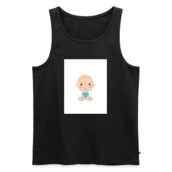baby, kind, klein, Neugeborenes, - Männer Premium Bio Tank Top - Schwarz - Vorne - Michal (187cm)