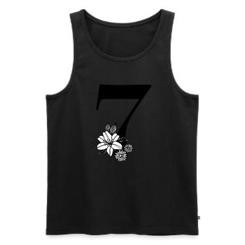 Zahl 7 - Männer Premium Bio Tank Top - Schwarz - Vorne - Michal (187cm)