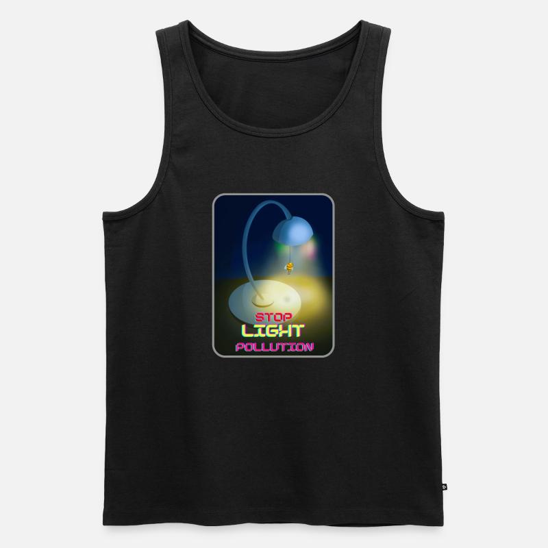 STOP LIGHTPOLLUTION - Männer Premium Bio Tank Top - Schwarz