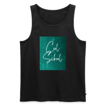 Cool School - Männer Premium Bio Tank Top - Schwarz - Vorne - AI Model Male 178 light (178cm)