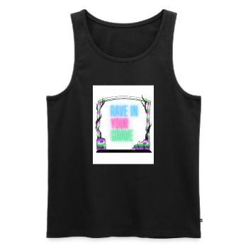 Rave in your grave - Männer Premium Bio Tank Top - Schwarz - Vorne - Michal (187cm)