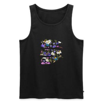 Fleurs printanières - Réveil printanier - Débardeur bio Premium Homme - noir - Devant - AI Model Male 178 light (178cm)