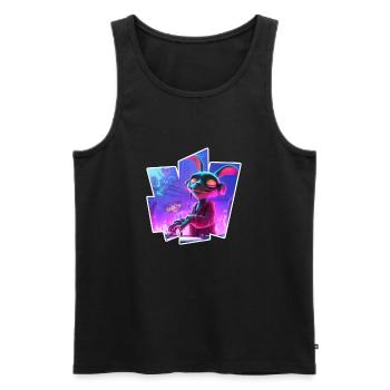 Rabbit Dj - Männer Premium Bio Tank Top - Schwarz - Vorne - AI Model Male 178 light (178cm)