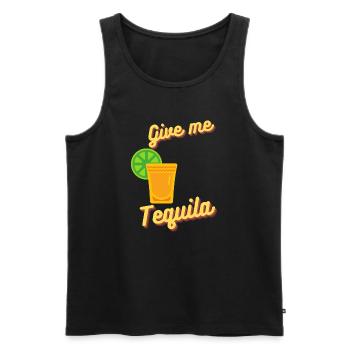 Give me Tequila Bar Trinken Junggesellenabschied - Männer Premium Bio Tank Top - Schwarz - Vorne - Michal (187cm)