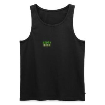 happy hour - Men's Premium Organic Tank Top - black - Front - AI Model Male 178 light (178cm)