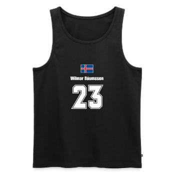 Island Trikot Nr.23 - Männer Premium Bio Tank Top - Schwarz - Vorne - AI Model Male 178 light (178cm)