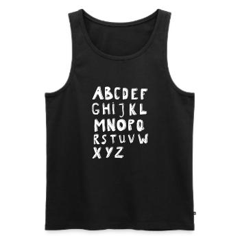 Alphabet Druckbuchstaben - Männer Premium Bio Tank Top - Schwarz - Vorne - Michal (187cm)