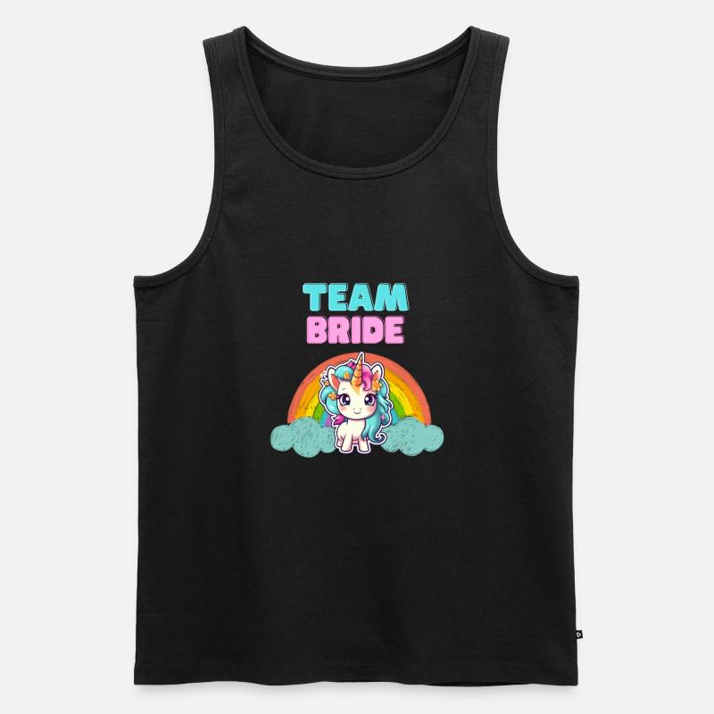 "Team Bride" Einhorn-Design - Männer Premium Bio Tank Top - Schwarz