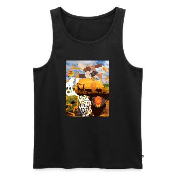 Black History is World History Original - Männer Premium Bio Tank Top - Schwarz - Vorne - Michal (187cm)
