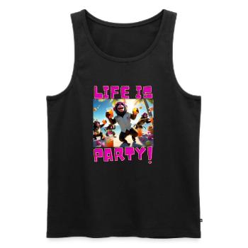 Life is Party - Männer Premium Bio Tank Top - Schwarz - Vorne - Michal (187cm)