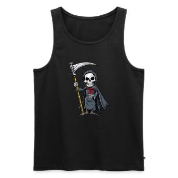 der kleine Tod persönlich- Sensemann - Männer Premium Bio Tank Top - Schwarz - Vorne - Michal (187cm)