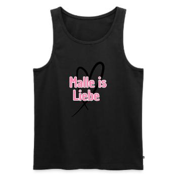 Malle ist Liebe Herz - Männer Premium Bio Tank Top - Schwarz - Vorne - Michal (187cm)
