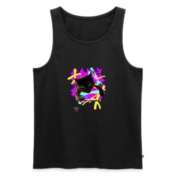 Cat 3Hang by Acryl Galerie & Design - Männer Premium Bio Tank Top - Schwarz - Vorne - Michal (187cm)