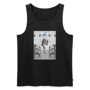 Love of Music Microphone - Men's Premium Organic Tank Top - black - Front - Michal (187cm)