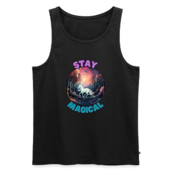 Unicorn2 - Männer Premium Bio Tank Top - Schwarz - Vorne - Michal (187cm)