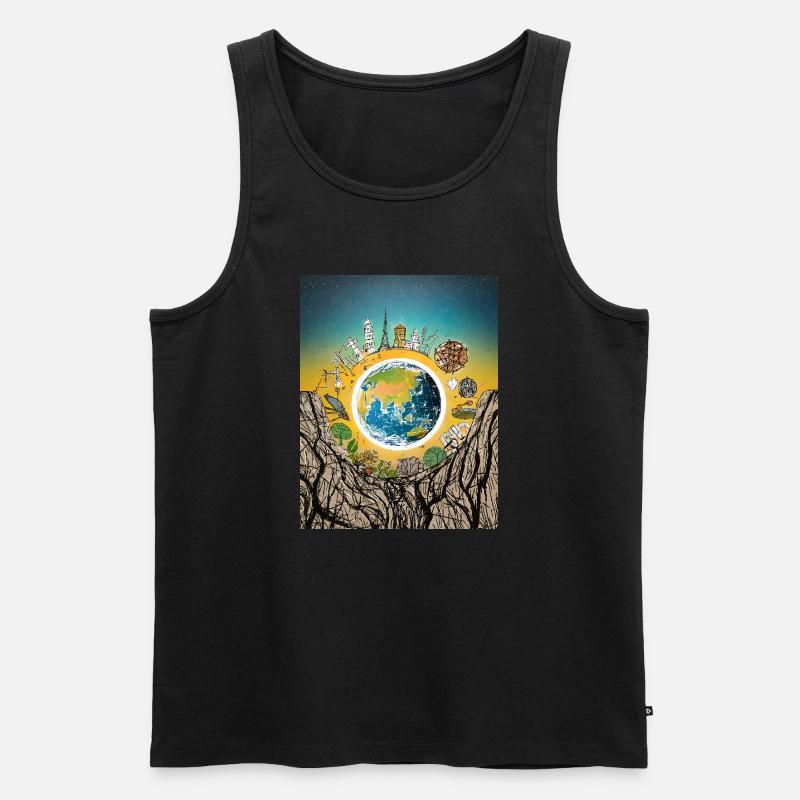 Die Erde - Männer Premium Bio Tank Top - Schwarz