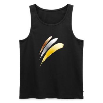 gold silver bronze - Men's Premium Organic Tank Top - black - Front - AI Model Male 178 light (178cm)