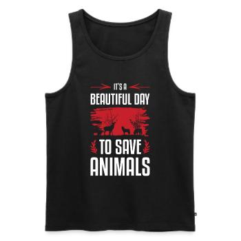 tierscützer tiere - Männer Premium Bio Tank Top - Schwarz - Vorne - Michal (187cm)